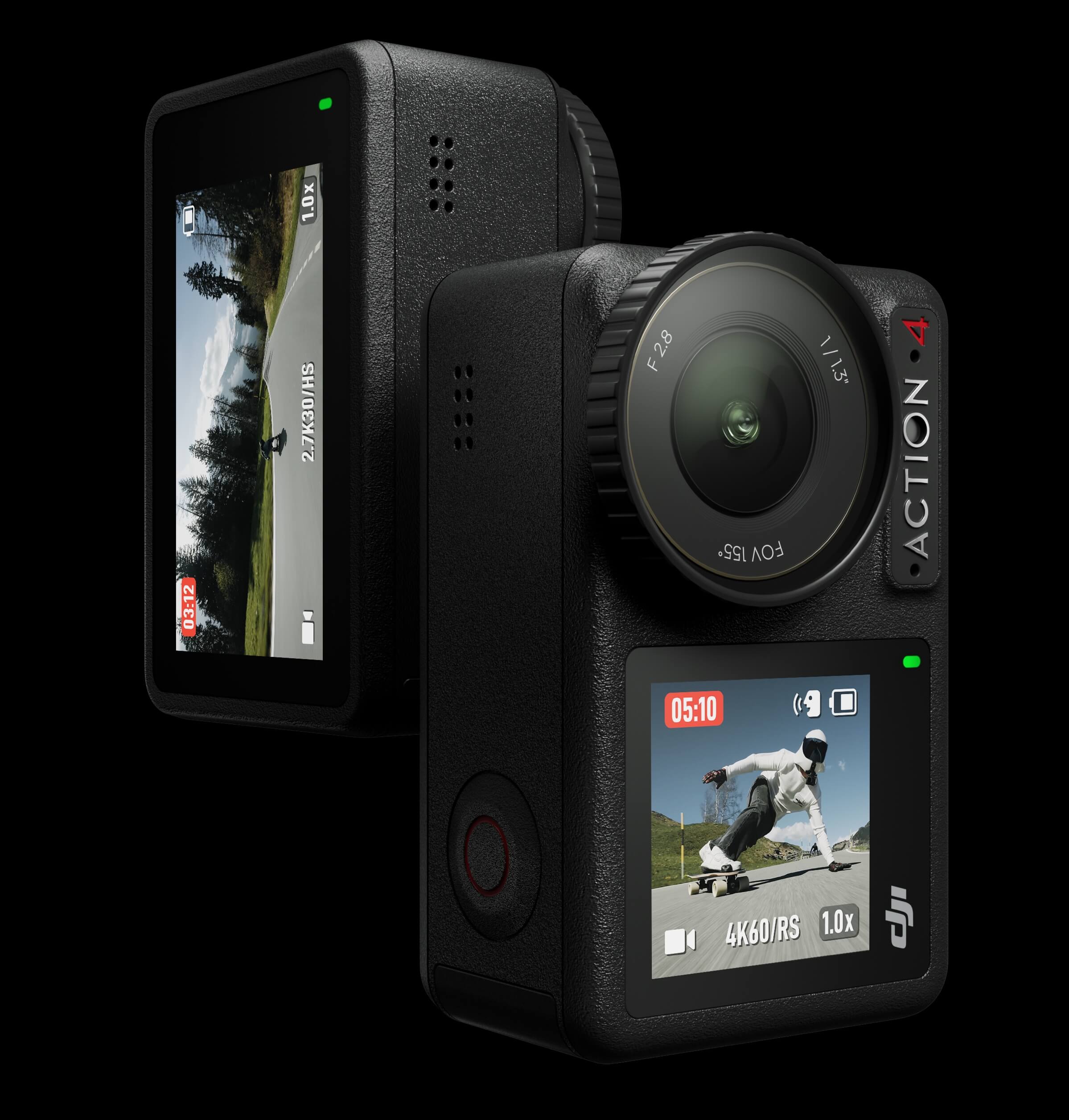 action camera with dual touch screens