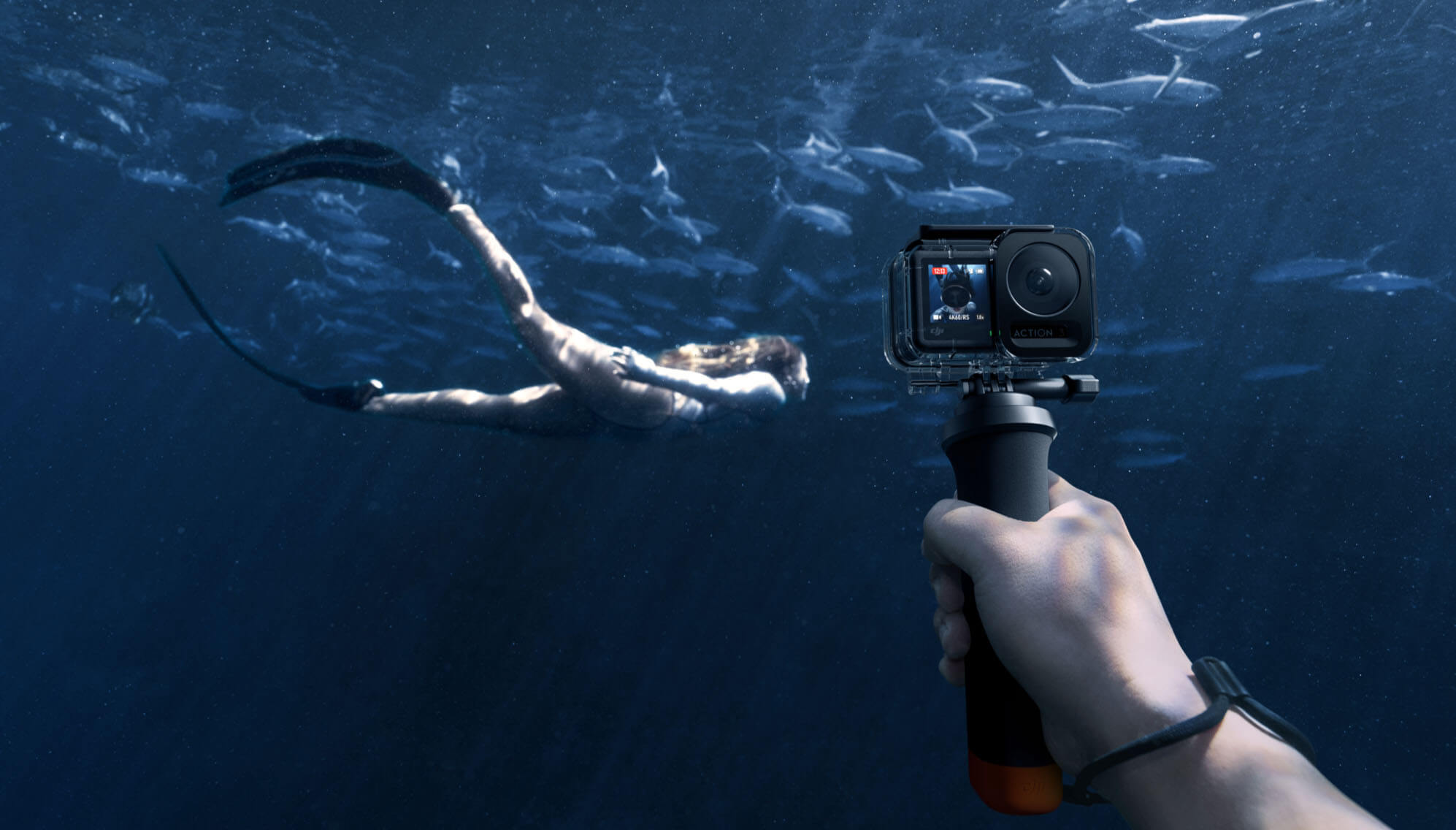 diving with an action camera